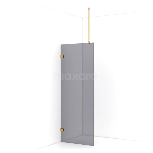 Diamond Walk-in shower | 80 cm Gold Smoke glass Fixed wall IDA08721GG