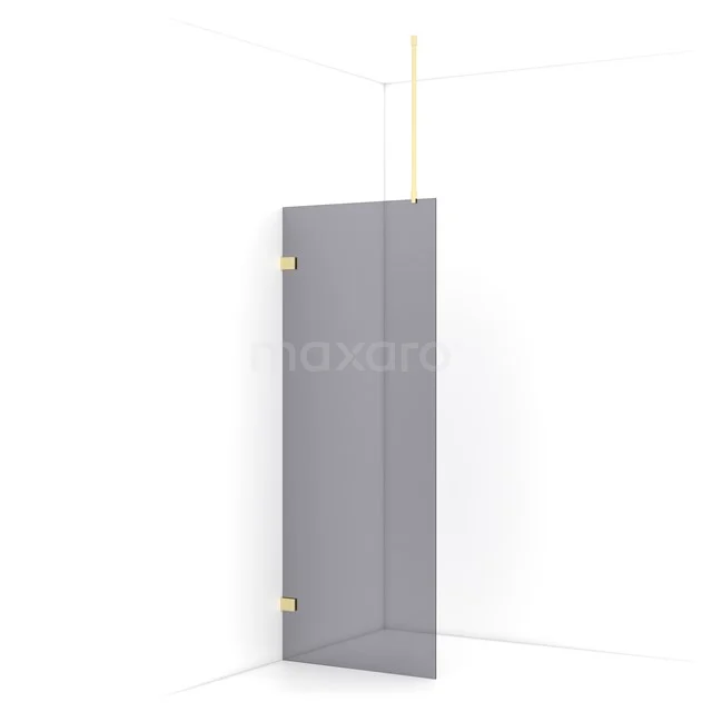 Diamond Walk-in shower | 80 cm Light gold Smoke glass Fixed wall IDA08721LG