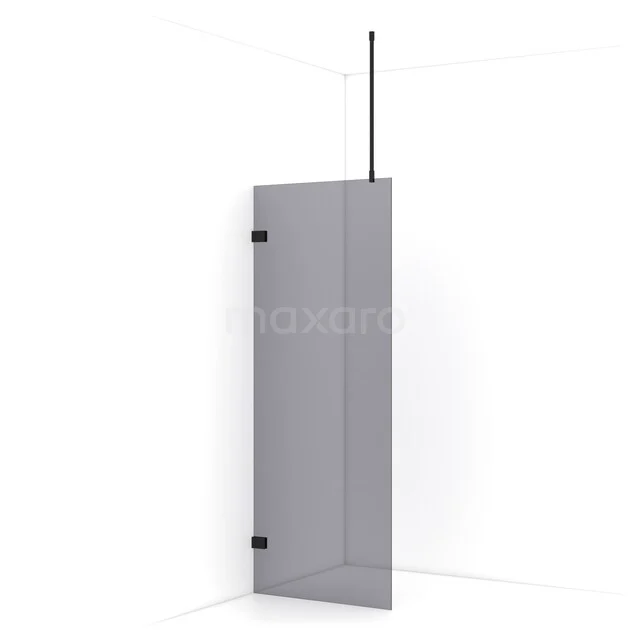 Diamond begehbare Dusche | 80 cm Matt Schwarz  Feste Wand IDA08721MB