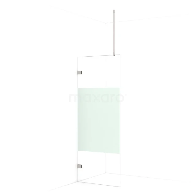 Diamond Walk-in shower | 80 cm Stainless steel Clear with matt strip Fixed wall IDA08723BR