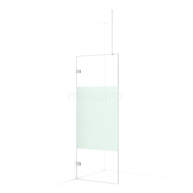 Diamond Walk-in shower | 80 cm Chrome Clear with matt strip Fixed wall IDA08723C