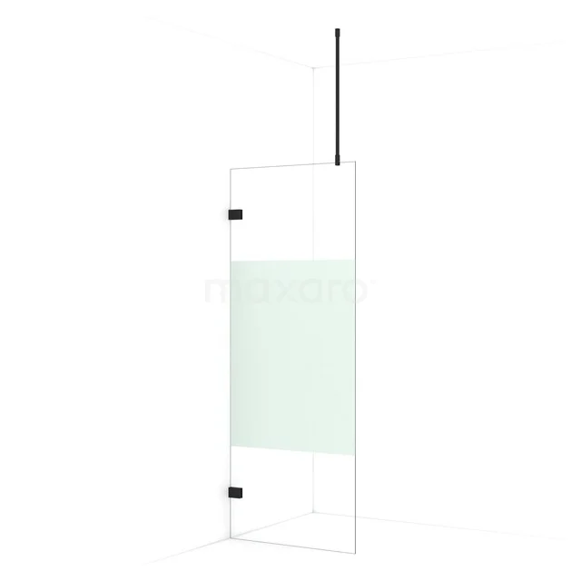Diamond begehbare Dusche | 80 cm Matt Schwarz  Feste Wand IDA08723MB