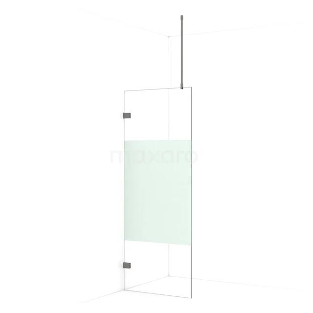 Begehbare Dusche Diamond 80cm aus klarem Sicherheitsglas mit mattem Streifen aus schwarzem Metall IDA08723ZM Begehbare Dusche Diamond 80cm aus klarem Sicherheitsglas mit mattem Streifen aus schwarzem Metall IDA08723ZM