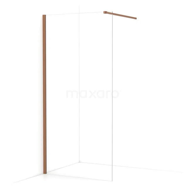 Diamond begehbare Dusche | 90 cm Kupfer  Feste Wand IDA09110KP