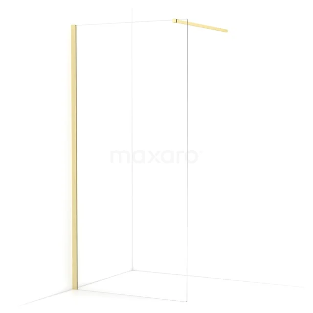 Diamond Inloopdouche | 90 cm Lichtgoud Helder glas Vaste wand IDA09110LG