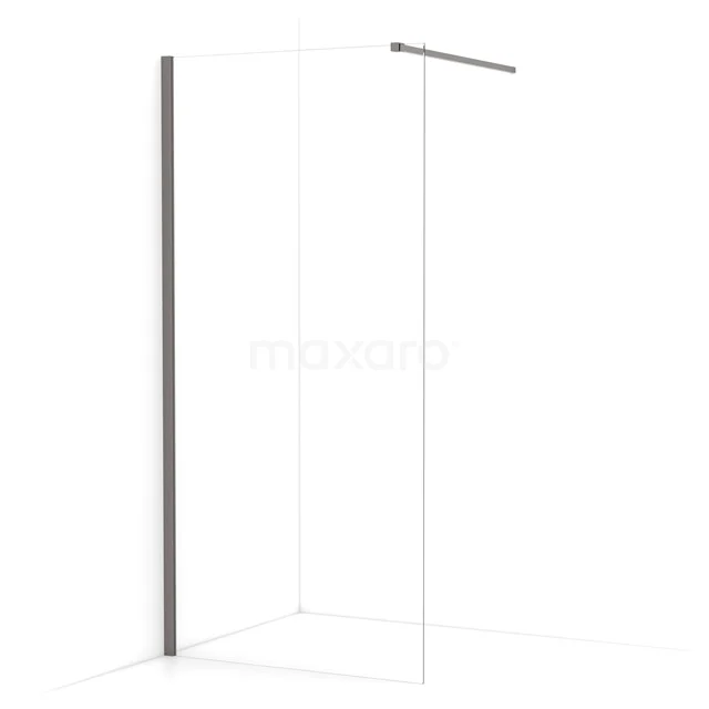 Diamond Walk-in shower | 100 cm Black metal Clear glass Fixed wall IDA10110ZMN
