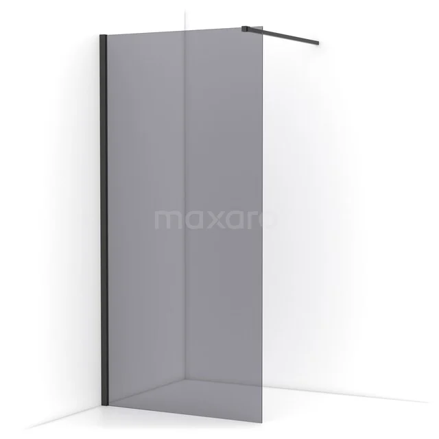 Diamond begehbare Dusche | 100 cm Schwarzchrom  Feste Wand IDA10111BCN