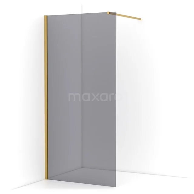 Diamond Walk-in shower | 90 cm Gold Smoke glass Fixed wall IDA09111GGN