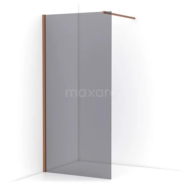 Diamond Walk-in shower | 90 cm Copper Smoke glass Fixed wall IDA09111KP