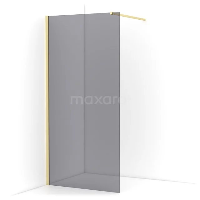 Diamond Walk-in shower | 90 cm Light gold Smoke glass Fixed wall IDA09111LG