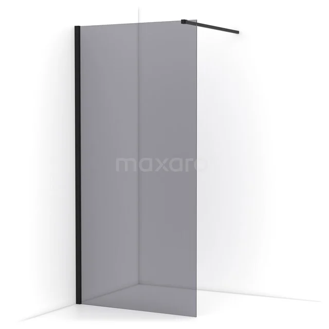 Diamond begehbare Dusche | 90 cm Matt Schwarz  Feste Wand IDA09111MB