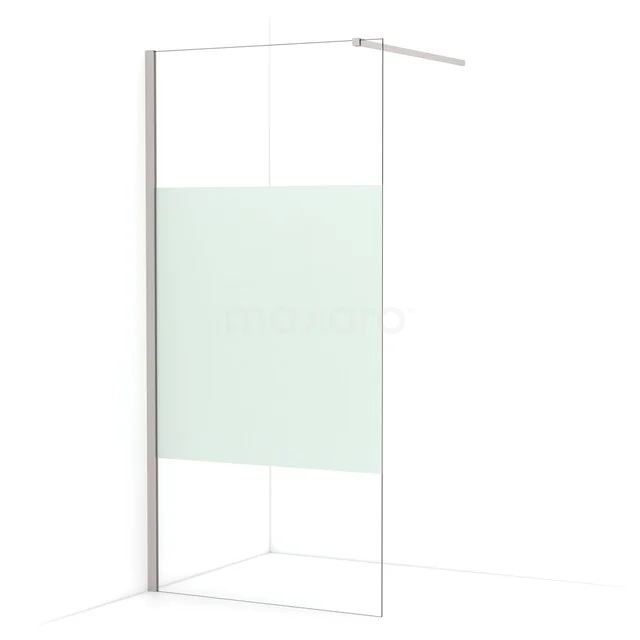 Begehbare Dusche Diamond 100cm aus klarem Sicherheitsglas mit mattem Streifen aus gebürstetem Edelstahl IDA10113BR Begehbare Dusche Diamond 100cm aus klarem Sicherheitsglas mit mattem Streifen aus gebürstetem Edelstahl IDA10113BR