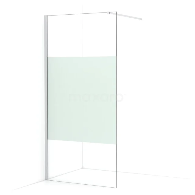 Begehbare Dusche Diamond 100cm aus klarem Sicherheitsglas mit mattem Streifen Chrom IDA10113C