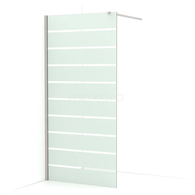 Diamond Walk-in shower | 100 cm Stainless steel Clear with matt stripes Fixed wall IDA10116BR