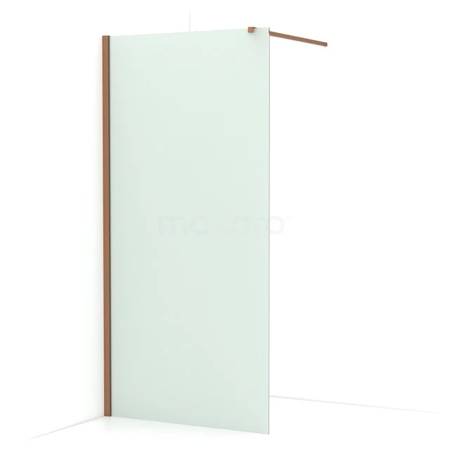 Diamond Walk-in shower | 90 cm Copper Frosted glass Fixed wall IDA09117KP