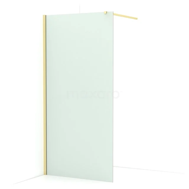Diamond Walk-in shower | 90 cm Light gold Frosted glass Fixed wall IDA09117LG
