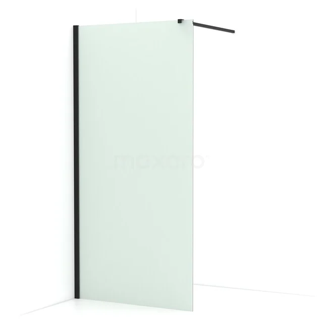Begehbare Dusche Diamant 90cm Mattes Sicherheitsglas Matt Schwarz IDA09117MB