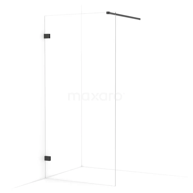 Diamond Walk-in shower | 90 cm Black chrome Clear glass Fixed wall IDA09120BC