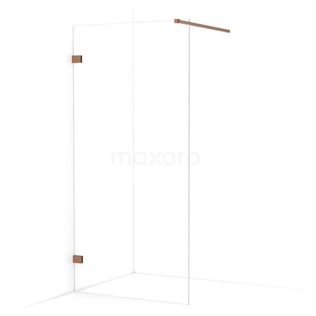 Diamond Walk-in shower | 100 cm Copper Clear glass Fixed wall IDA10120KP