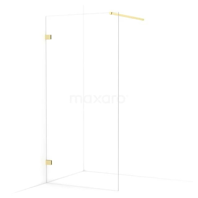 Diamond Walk-in shower | 90 cm Light gold Clear glass Fixed wall IDA09120LG