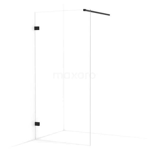 Diamond Walk-in shower | 90 cm Matte black Clear glass Fixed wall IDA09120MB
