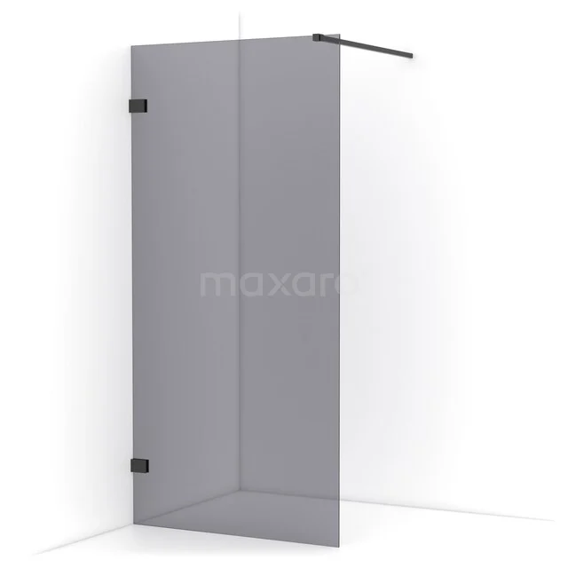 Diamond begehbare Dusche | 90 cm Schwarzchrom  Feste Wand IDA09121BC