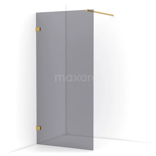 Diamond Walk-in shower | 90 cm Gold Smoke glass Fixed wall IDA09121GG