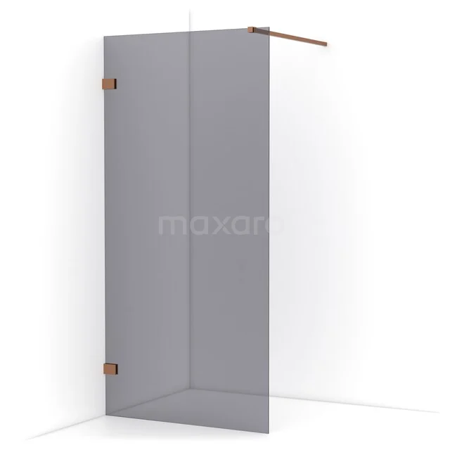 Begehbare Dusche Diamant 90cm Rauchglas Sicherheitsglas Kupfer IDA09121KP