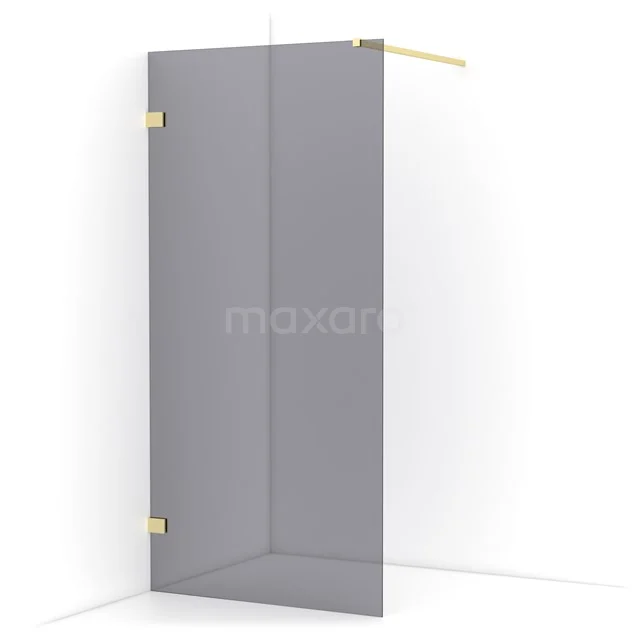 Diamond Walk-in shower | 90 cm Light gold Smoke glass Fixed wall IDA09121LG