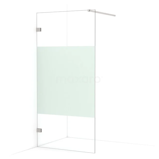 Begehbare Dusche Diamond 100cm aus klarem Sicherheitsglas mit mattem Streifen aus gebürstetem Edelstahl IDA10123BR Begehbare Dusche Diamond 100cm aus klarem Sicherheitsglas mit mattem Streifen aus gebürstetem Edelstahl IDA10123BR