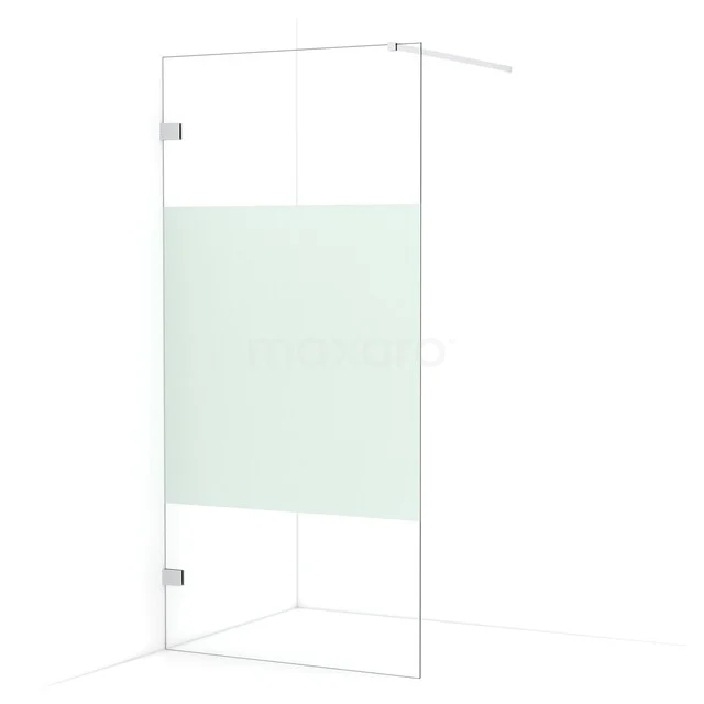 Begehbare Dusche Diamond 100cm aus klarem Sicherheitsglas mit mattem Streifen Chrom IDA10123C