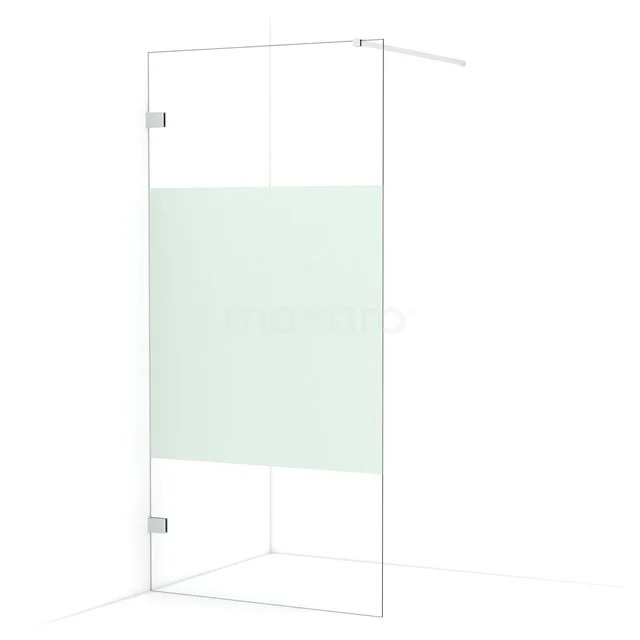 Diamond Walk-in shower | 90 cm Chrome Clear with matt strip Fixed wall IDA09123C