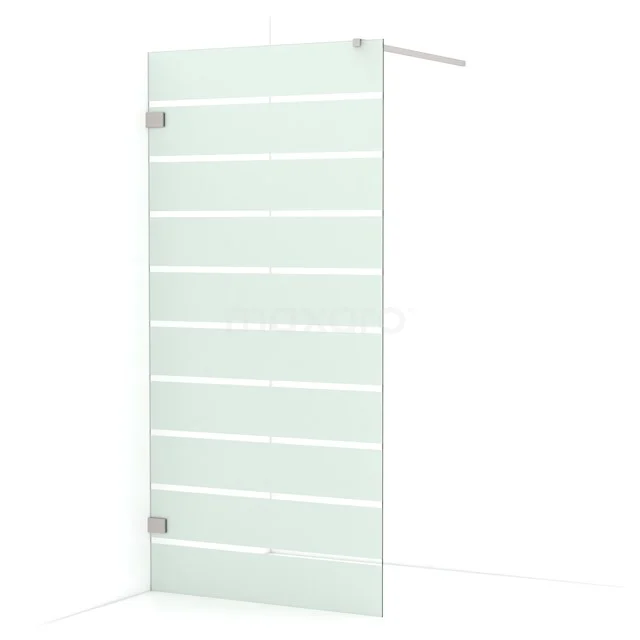 Diamond Walk-in shower | 90 cm Stainless steel Clear with matt stripes Fixed wall IDA09126BR