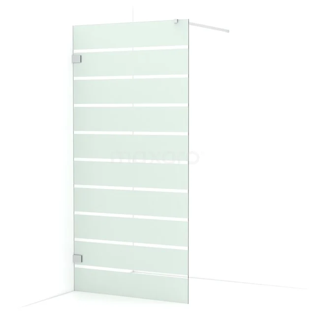 Diamond Walk-in shower | 90 cm Chrome Clear with matt stripes Fixed wall IDA09126C
