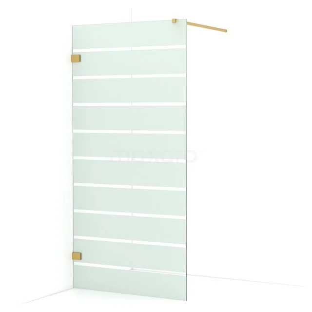 Diamond Walk-in shower | 90 cm Gold Clear with matt stripes Fixed wall IDA09126GG