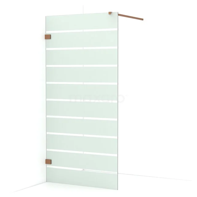 Diamond Walk-in shower | 100 cm Copper Clear with matt stripes Fixed wall IDA10126KP