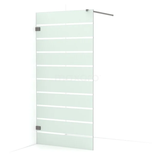 Begehbare Dusche Diamant 100cm aus klarem Sicherheitsglas mit matten Streifen aus schwarzem Metall IDA10126ZM Begehbare Dusche Diamant 100cm aus klarem Sicherheitsglas mit matten Streifen aus schwarzem Metall IDA10126ZM