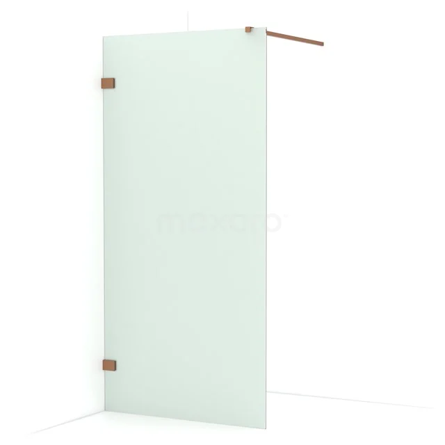 Diamond Walk-in shower | 90 cm Copper Frosted glass Fixed wall IDA09127KP