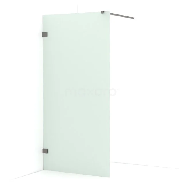 Diamond Walk-in shower | 90 cm Black metal Frosted glass Fixed wall IDA09127ZM