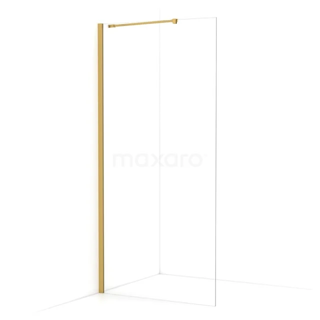 Diamond Walk-in shower | 90 cm Gold Clear glass Fixed wall IDA09210GGN