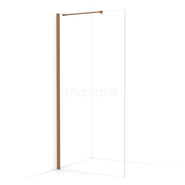 Begehbare Dusche Diamant 100cm aus klarem Sicherheitsglas Kupfer IDA10210KP