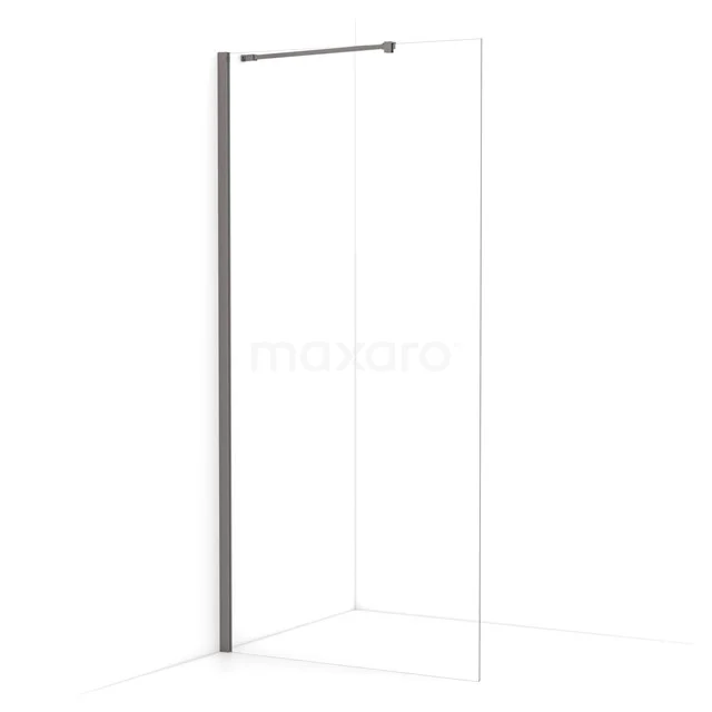 Diamond Walk-in shower | 90 cm Black metal Clear glass Fixed wall IDA09210ZMN