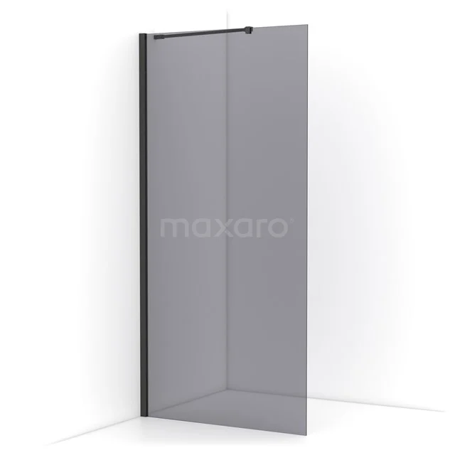 Diamond Walk-in shower | 90 cm Black chrome Smoke glass Fixed wall IDA09211BCN