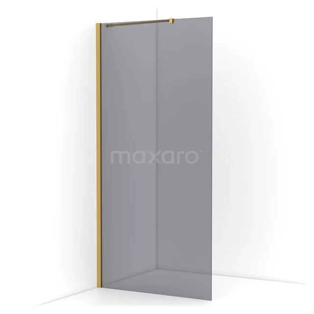 Diamond Walk-in shower | 90 cm Gold Smoke glass Fixed wall IDA09211GGN