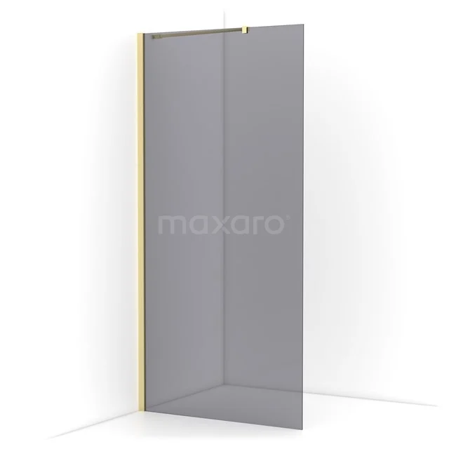 Diamond Walk-in shower | 90 cm Light gold Smoke glass Fixed wall IDA09211LG