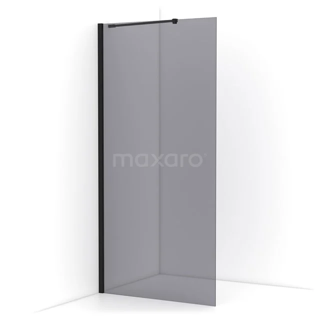 Diamond Inloopdouche | 90 cm Mat zwart Rookglas Vaste wand IDA09211MB