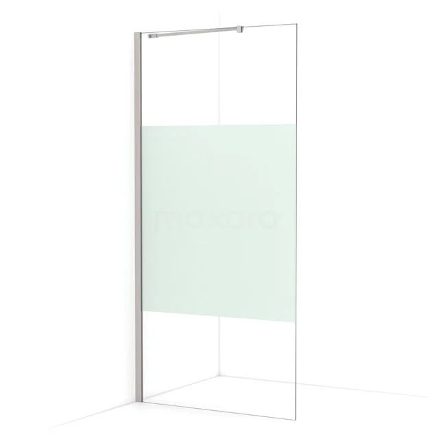 Diamond Walk-in shower | 90 cm Stainless steel Clear with matt strip Fixed wall IDA09213BR