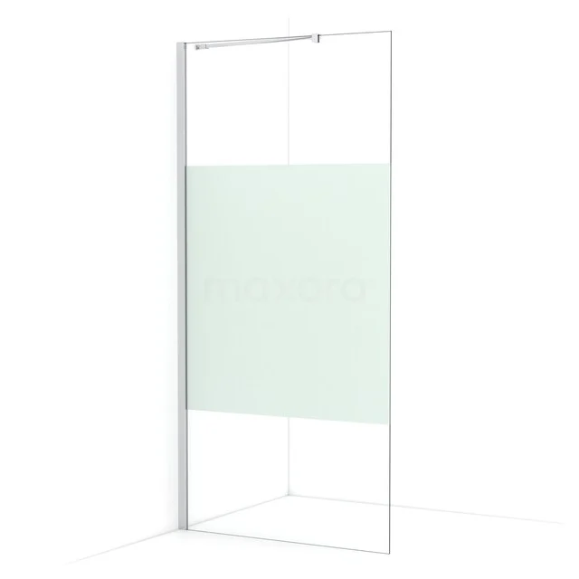 Begehbare Dusche Diamond 100cm aus klarem Sicherheitsglas mit mattem Streifen Chrom IDA10213C