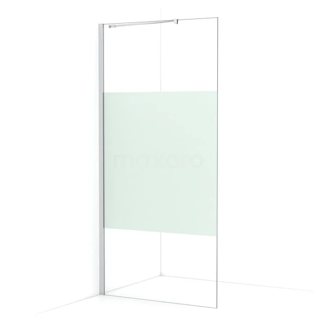 Diamond Walk-in shower | 90 cm Chrome Clear with matt strip Fixed wall IDA09213C