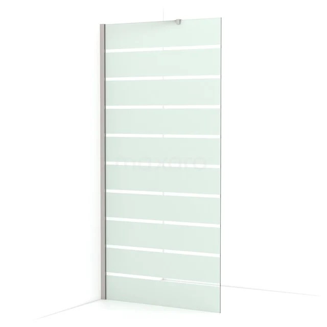 Diamond Walk-in shower | 90 cm Stainless steel Clear with matt stripes Fixed wall IDA09216BR
